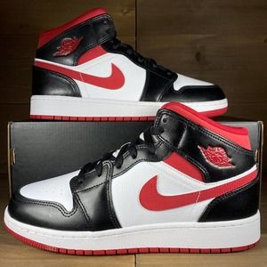 Air Jordan 1 Mid GS Black Gym Red Wmn's 8.5 / 7Y